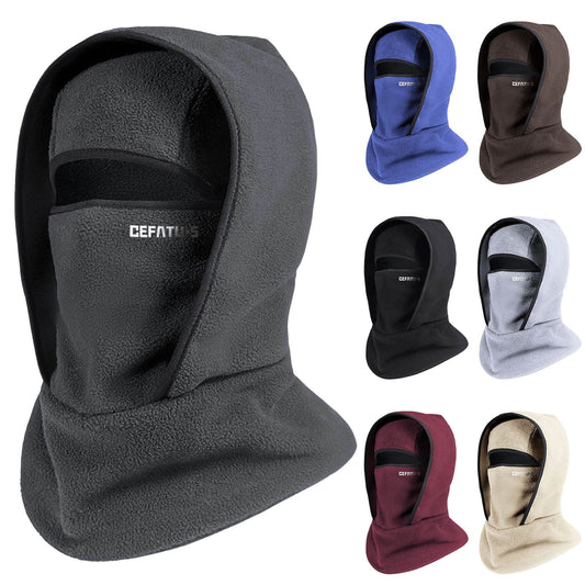 Winter Balaclava Face Mask - Cold Weather Windproof Fleece Lined Neck Gaiter, Multi-Functio Beanie Hat for Outdoor Activities Gray