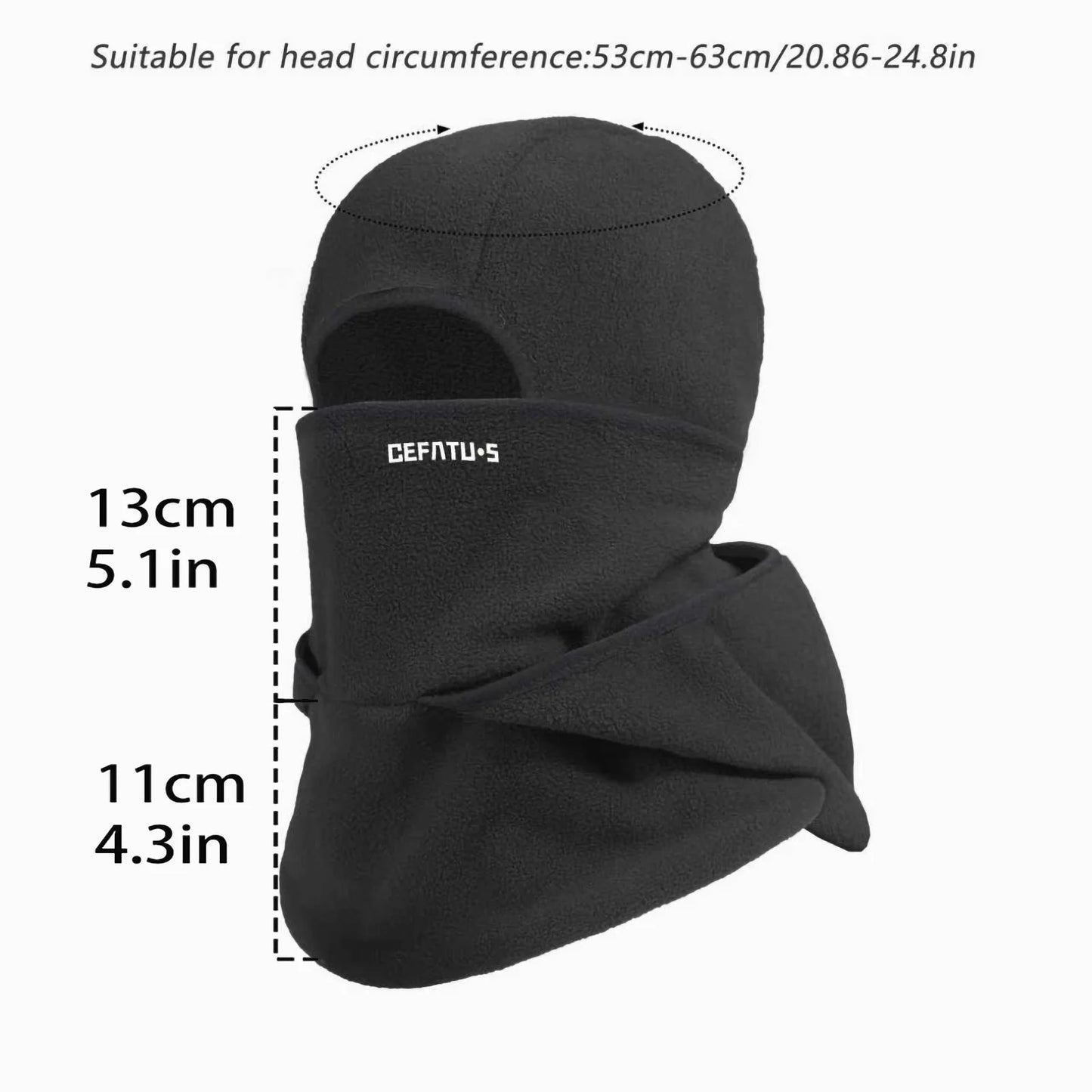 Winter Balaclava Face Mask - Cold Weather Windproof Fleece Lined Neck Gaiter, Multi-Functio Beanie Hat for Outdoor Activities Gray